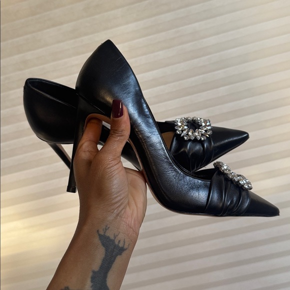 SCHUTZ Black Crystal Embellished Heels - Picture 7 of 8